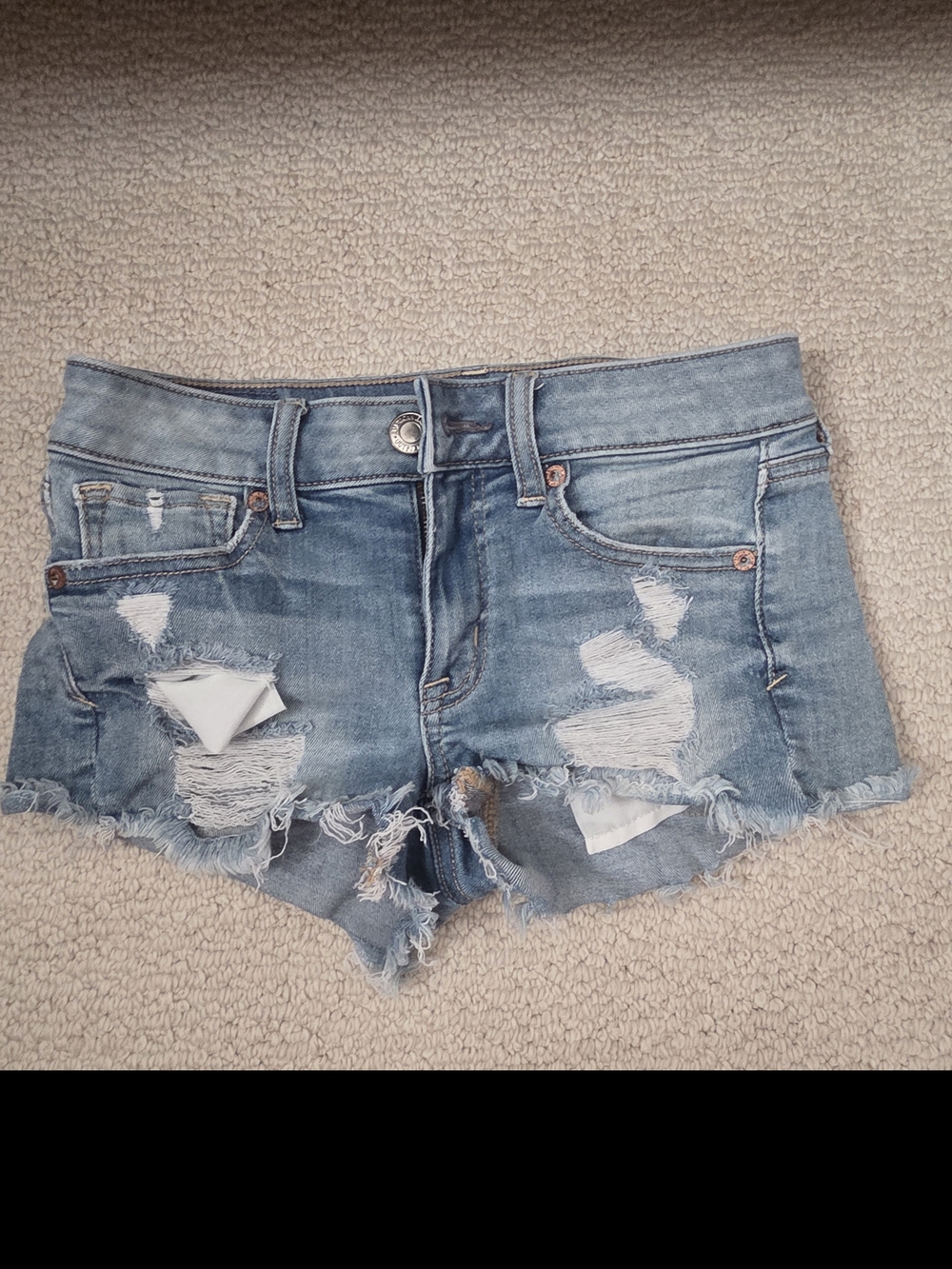 Abercrombie & Fitch Light Blue Distressed Denim Cutoff Shorts